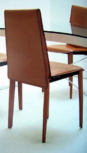 Relaix Side Chair - tan leather Italian dining chair