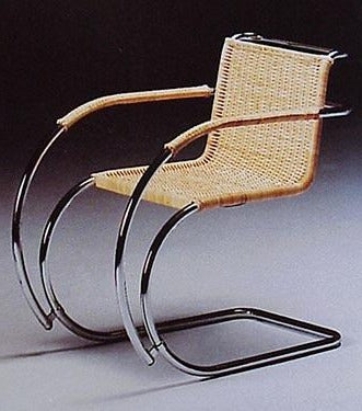 Mies Van Der Rohe Rattan Chair MR20 Arm - italydesign.com