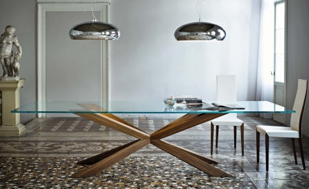 Spyder Dining Table - Dining table with wood top by Cattelan Italia