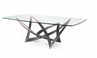 Infinito 72 Grafite Italian Luxury dining table with glass top