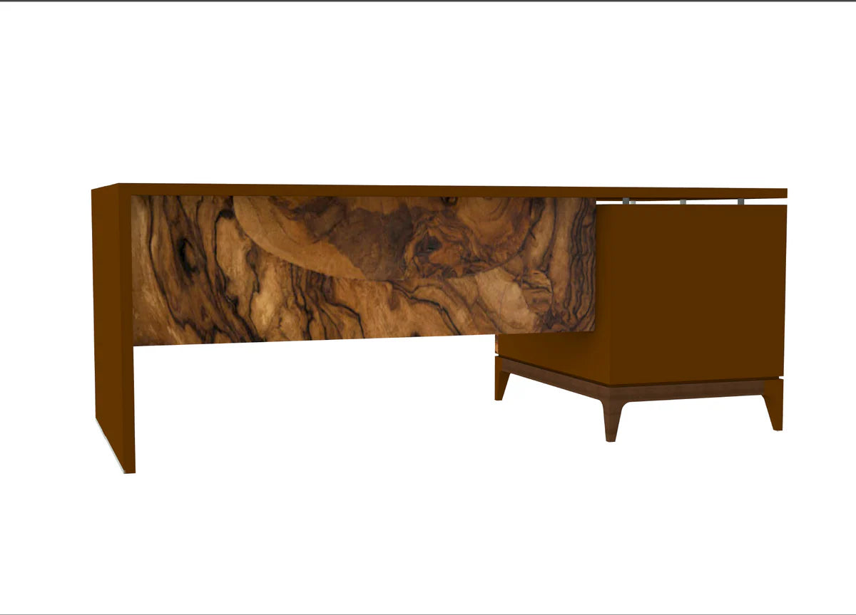 Burlwood Rectangular Desk