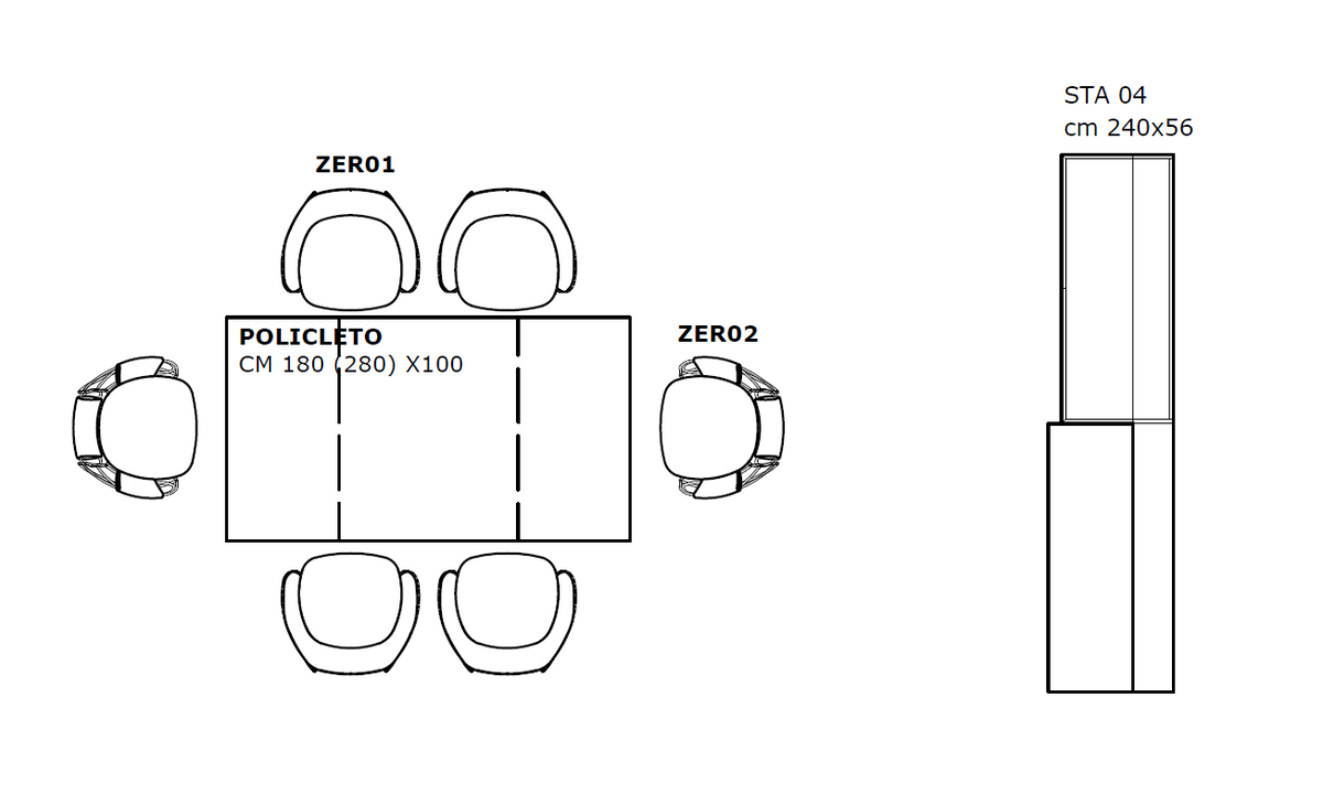 Policleto Expandable Dining Table Set QS