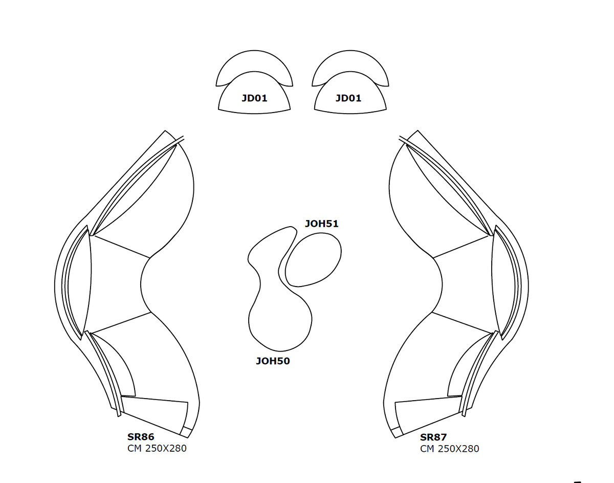 Super Roy Sofa, Chairs and Coffee table Set  QS
