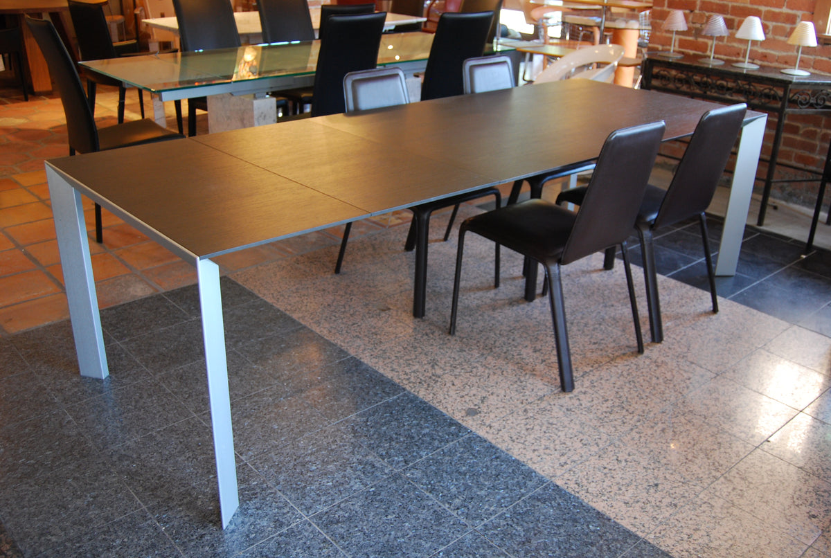 Kristalia Nori Dining Table With Chocolate Top and Expanded table