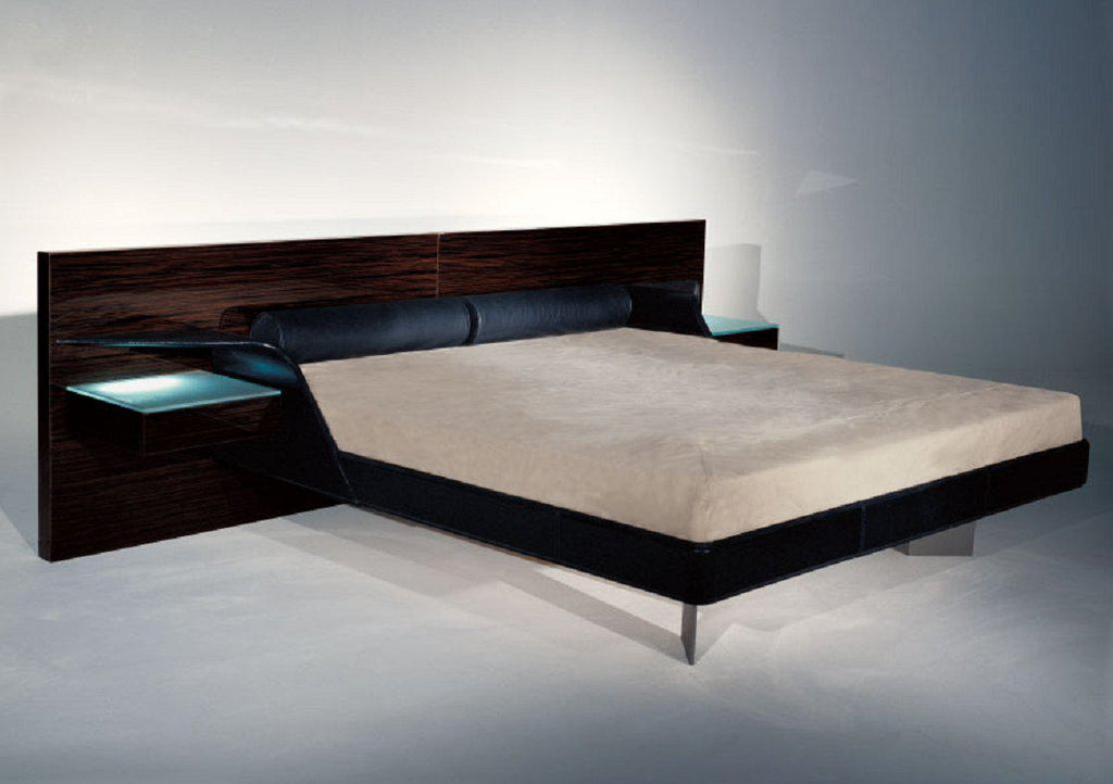 Aliante Bed - Luxury wood and leather bed by Reflex
