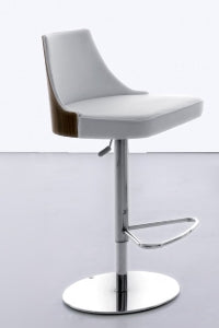 Curve Barstool - Modern barstool with wooden back made in Italy