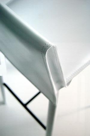 Italian white leather bar stool