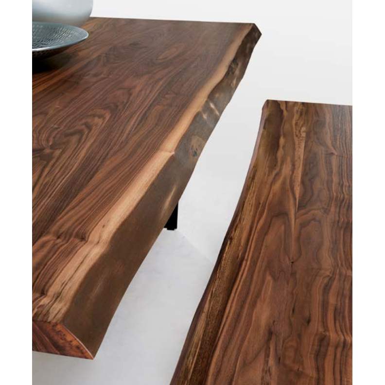 Solid wood rough edge bench and table made in Italy