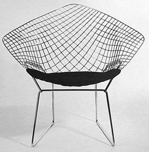 Bertoia Diamond Chair 191 - diamond shaped chair with lattice worked back made in Italy