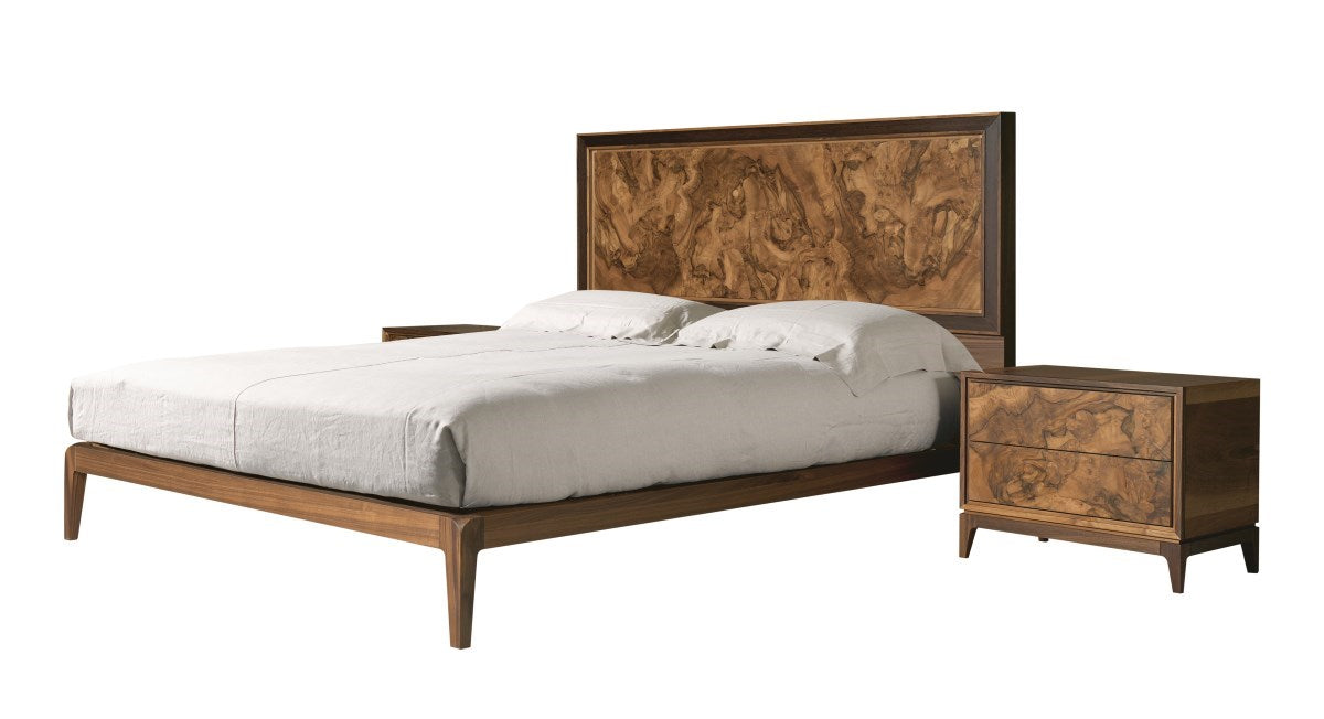 Burlwood Bed and side dresser