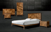 Burlwood Bed and matching bedroom pieces