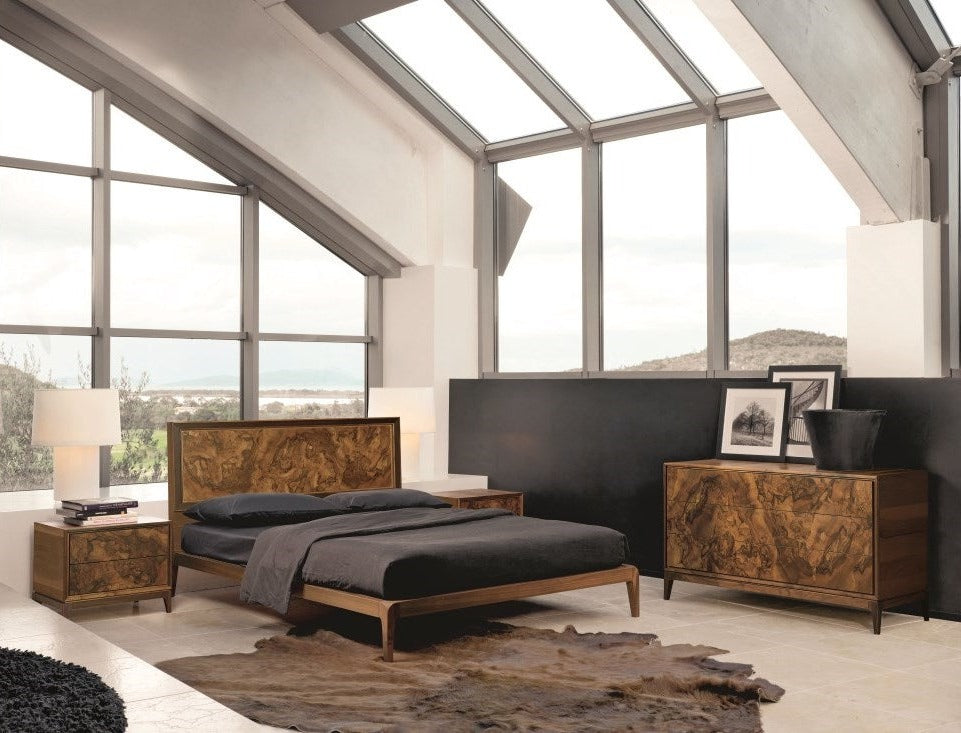 Burlwood Bed - Modern Italian Furniture