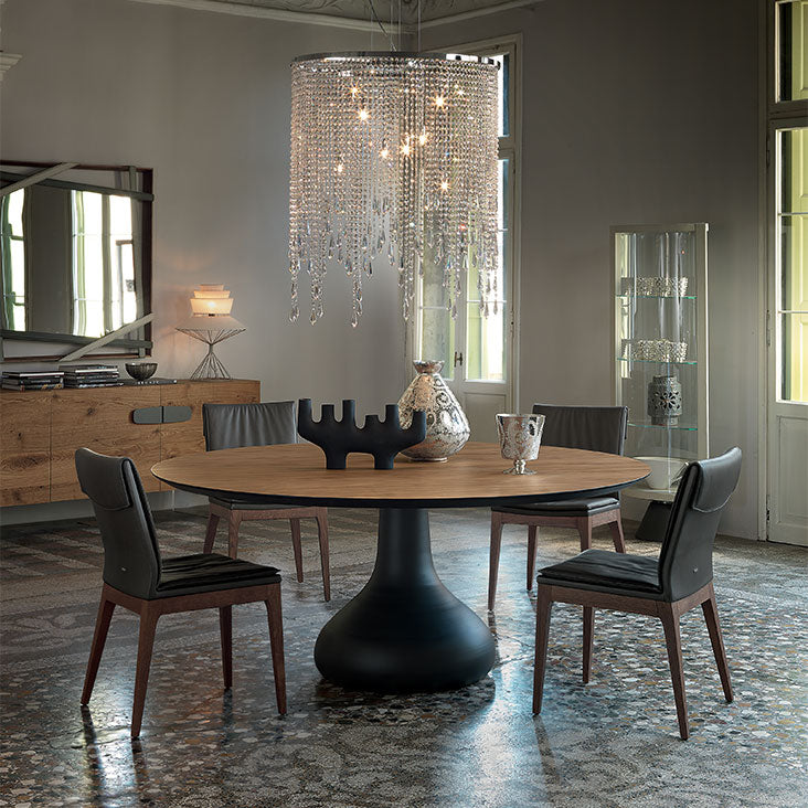 Bora Bora Round Dining table with wood top by Cattelan Italia