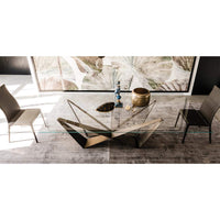 Italian glass topped dining table by Cattelan Italia