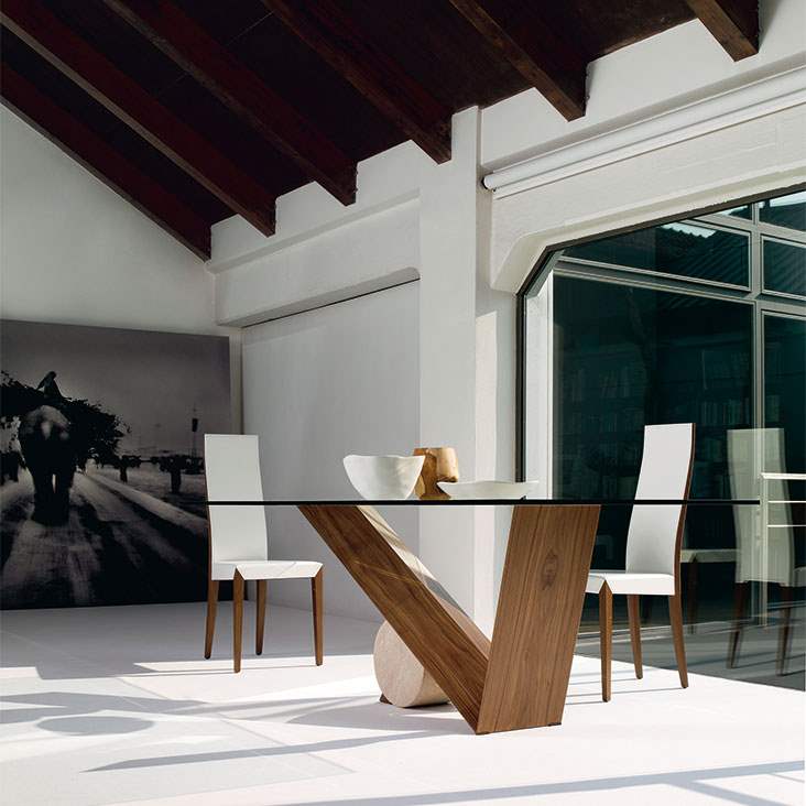 Valentino Dining table with Glass  top made in Italy by Cattelan Italia