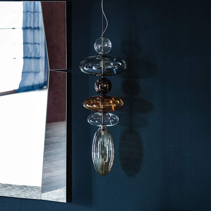 Italian ceiling lamp with oblong glass bulbs