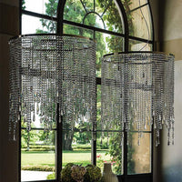 Chandelier with glass pendants and chrome by Cattelan Italia