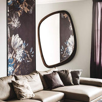 Mirror with  organic shape and wood frame by Cattelan Italia