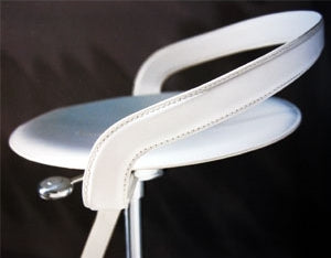 Cayman Piston Barstool in white leather