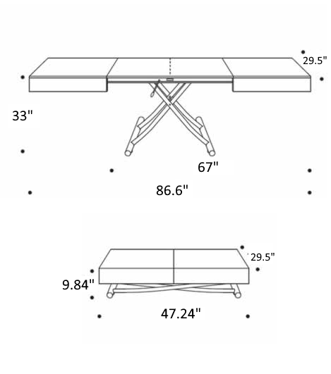 Measurements of Box Legno T111 coffee table by Ozzio