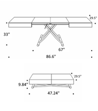 Measurements of Box Legno T111 coffee table by Ozzio