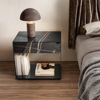 Up Glass Bedside Table