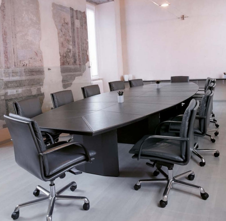 Long black conference table made in Italy