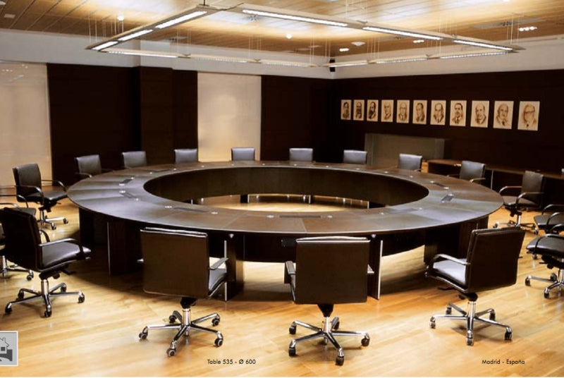 Verona Conference Table with brown leather top