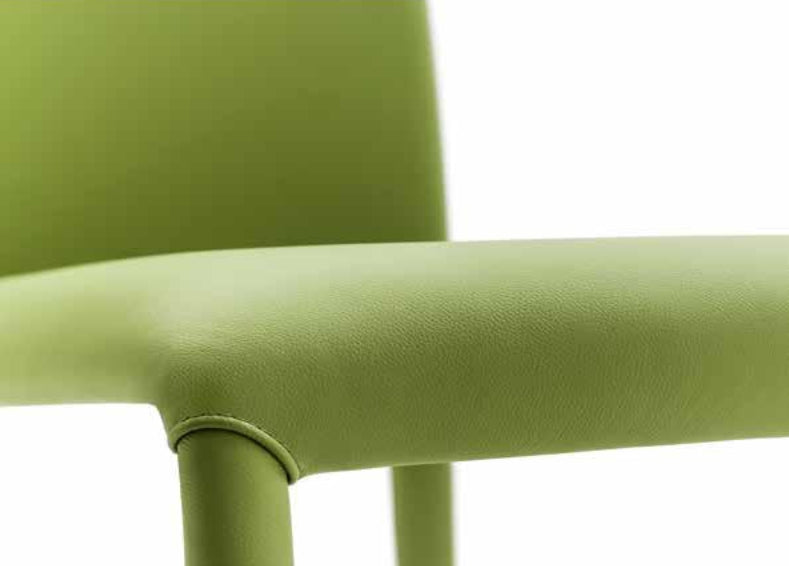 Como Side Chair in Green Leather - Modern Furniture | Contemporary Furniture - italydesign