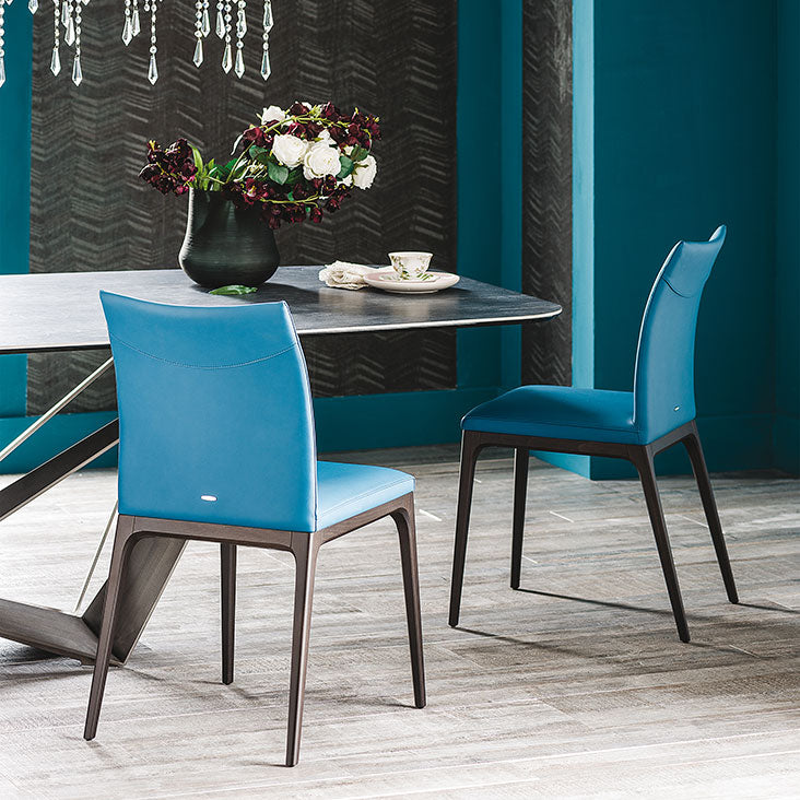 Baby Blue Leather Arcadia Chair designed by Cattelan