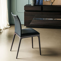 Side View of Black Leather Arcadia Chair designed by Cattelan