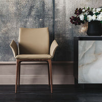 View of  Beige Leather Arcadia Chair designed by Cattelan