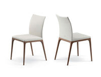 Front and Back view ofWhite Leather Arcadia Chair designed by Cattelan