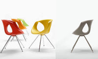 Up-Chair 907 - modern dining chairs in red orange, green, yellow, and grey
