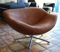 brown leather chair made in Italy by Label