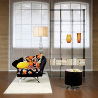 Italian designer chair with colorful fabric