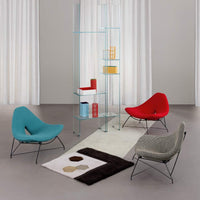 Luxury chairs with metal base and colorful fabric cushions