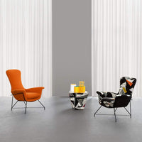Orange and floral print luxury chairs by Il Loft and made in Italy