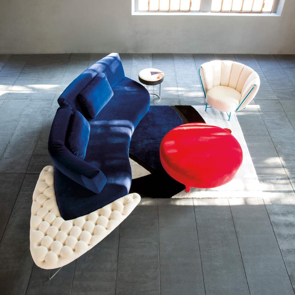 overhead view of Delta Sagomato sofa by Il Loft