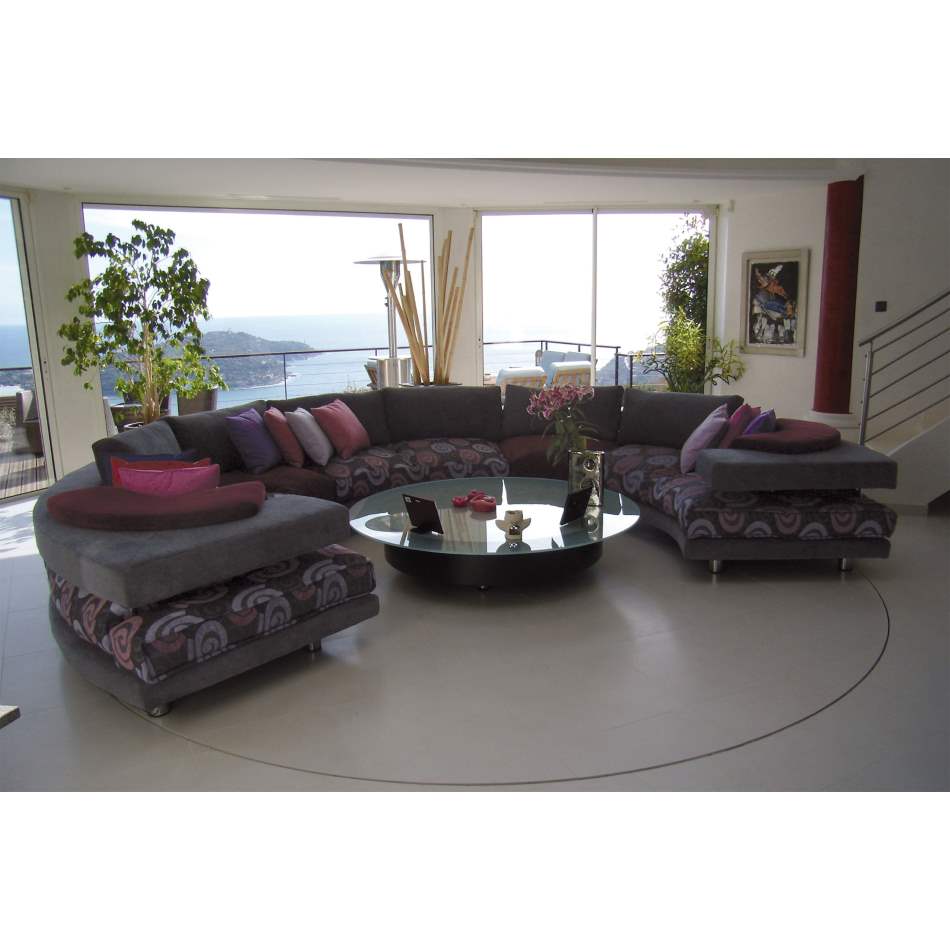 Gray Luxury semicircular sofa made in Italy by ll Loft