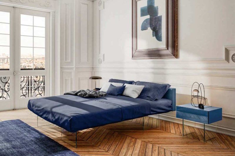 Italian bedroom with floating air bed made by Lago