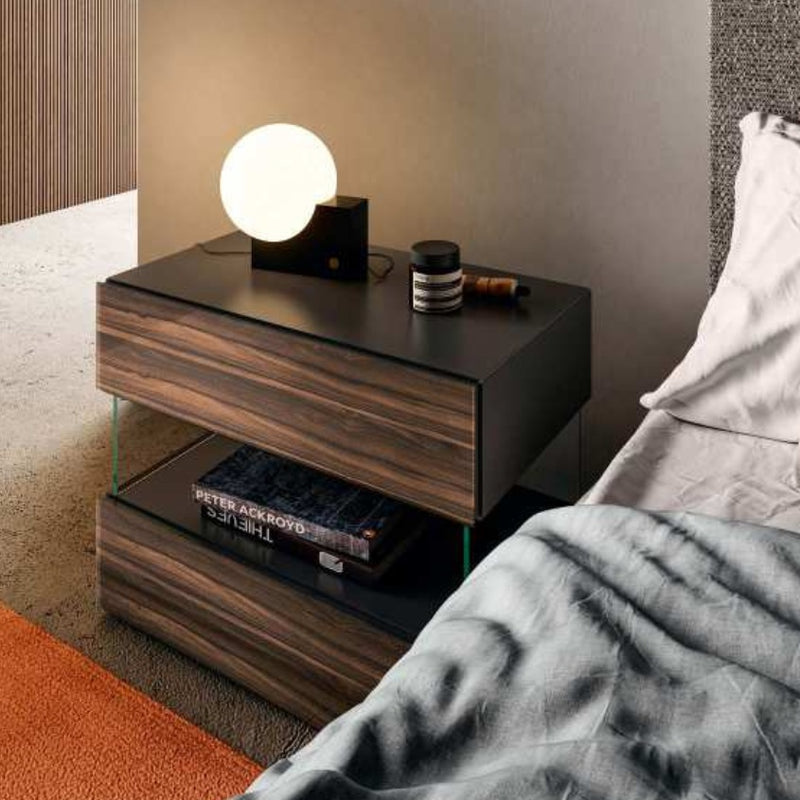 Air 36e8 Bedside Table 0774 - Ebano Polished XGlass - Modern Furniture | Contemporary Furniture - italydesign