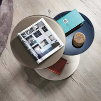 Coletto Coffee Table - Bianco, Blu Scuro & Spago Polished Glass - Modern coffee table with  colored glass tops by Lago made in Italy