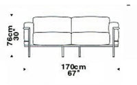Le Corbusier 2 Seat Sofa Article 932 - italydesign.com