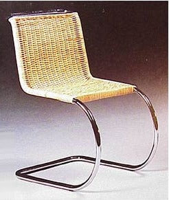 Mies Van Der Rohe Rattan Chair MR10 Side made in Italy