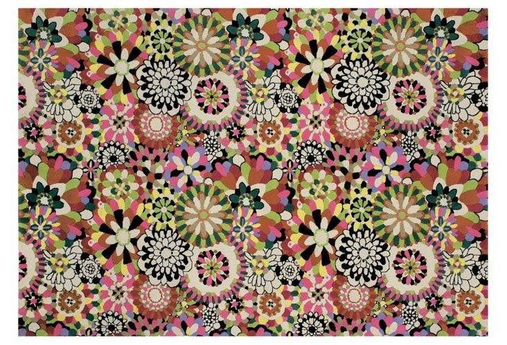 vibrant floral print rug made in Italy by MissoniHome