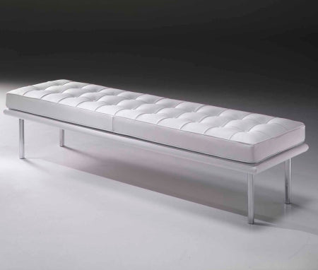 WhiteLeather Bench inspired by Mies Van Der  Rohe made in Italy for Italydesign