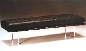 Brown Leather Bench inspired by Mies Van Der  Rohe made in Italy for Italydesign