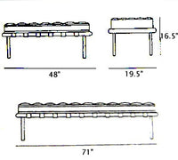Dimensions of Leather Bench inspired by Mies Van Der  Rohe made in Italy for Italydesign
