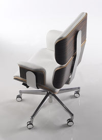 Italian office chair made from wood and leather